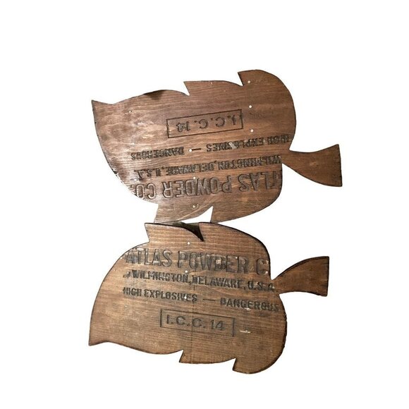 Vintage Handcrafted Farmhouse Wood Shelf Pair Made On Atlas Powder Company Crate - Picture 2 of 7